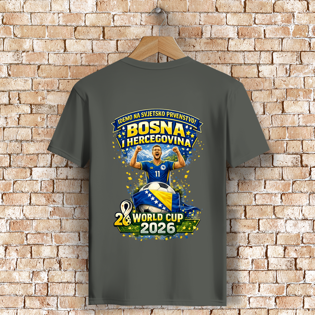 Muška premium majica od organskog pamuka – Bosna | Dizajn 01 | Štampa na leđima