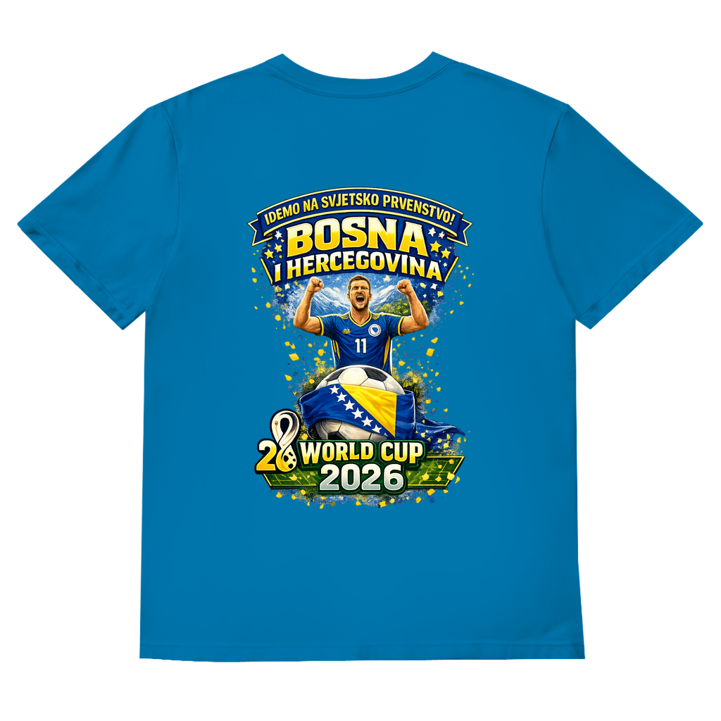 Herren Basic V-Neck T-Shirt – Bosnien | Design 01 | Rückenprint