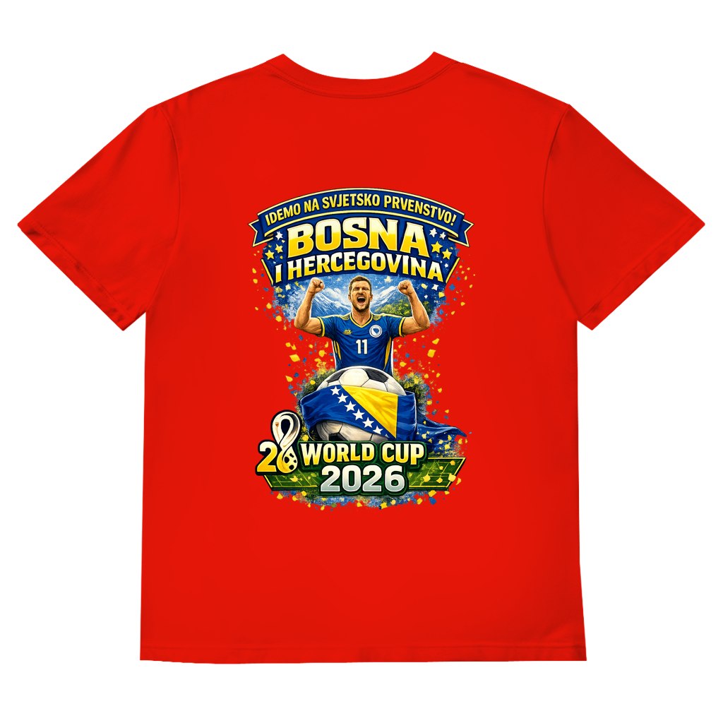 Herren Basic V-Neck T-Shirt – Bosnien | Design 01 | Rückenprint