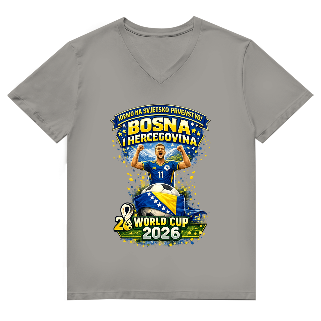 Herren Premium Bio V-Neck T-Shirt – Bosnien | Design 01 | Frontprint
