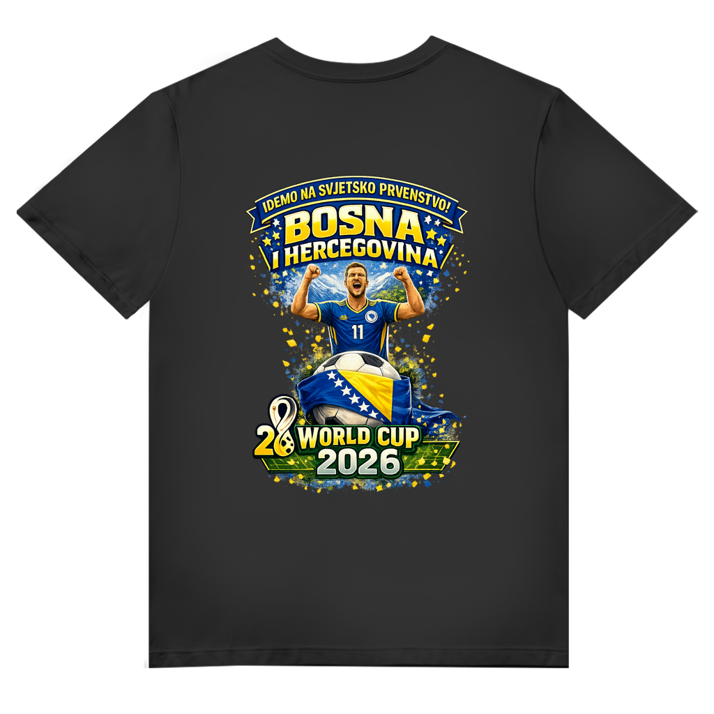 Herren Premium Bio V-Neck T-Shirt – Bosnien | Design 01 | Rückenprint