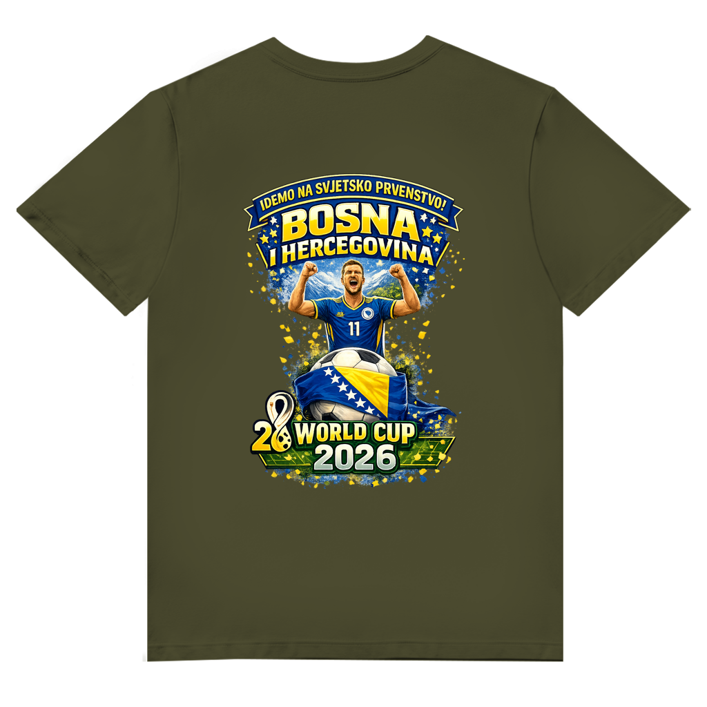 Herren Premium Bio V-Neck T-Shirt – Bosnien | Design 01 | Rückenprint