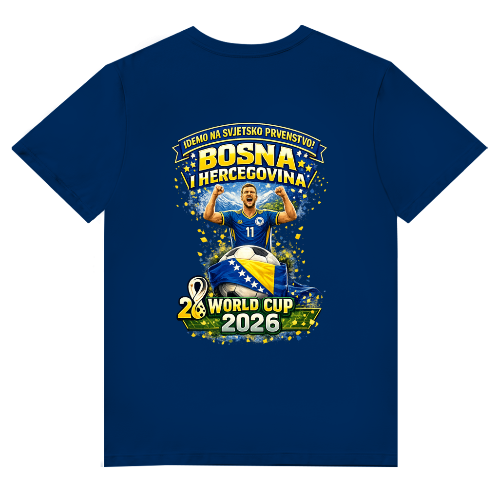 Herren Premium Bio V-Neck T-Shirt – Bosnien | Design 01 | Rückenprint