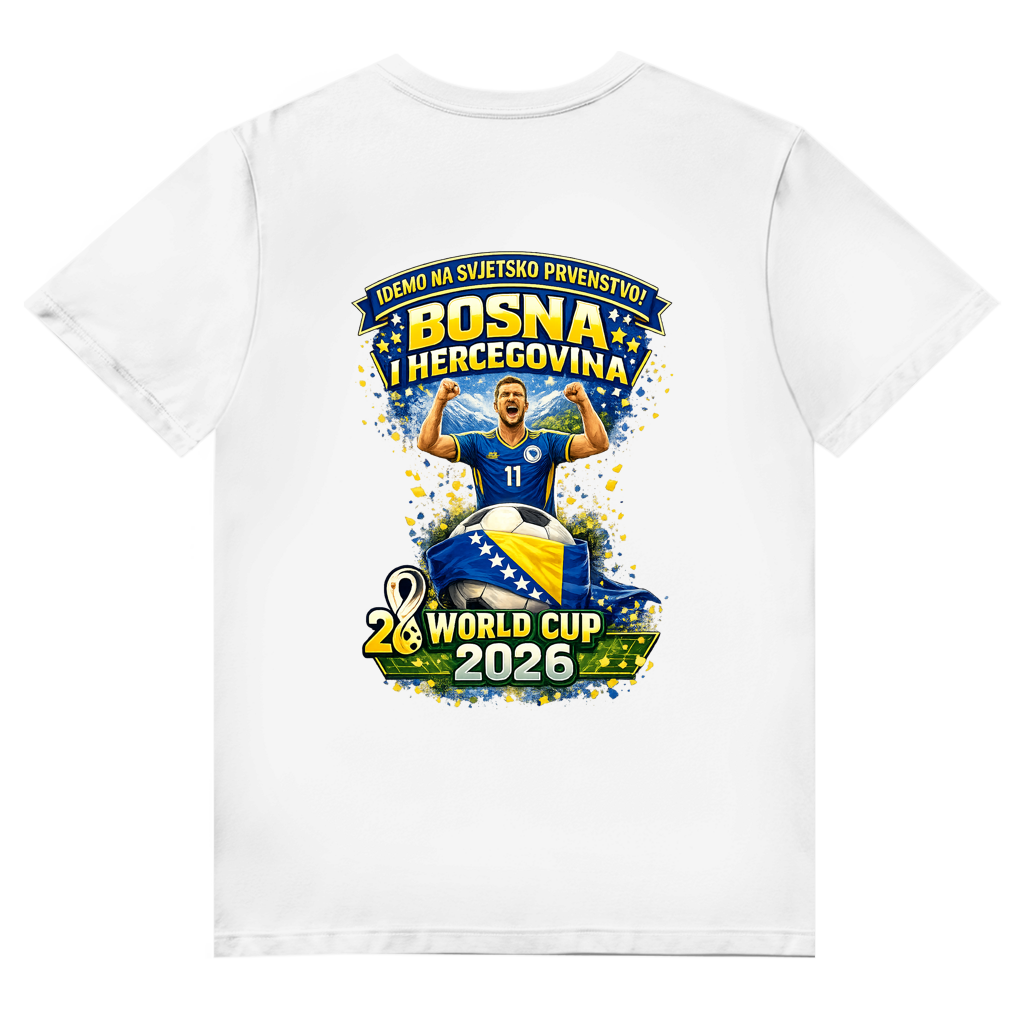 Herren Premium Bio V-Neck T-Shirt – Bosnien | Design 01 | Rückenprint
