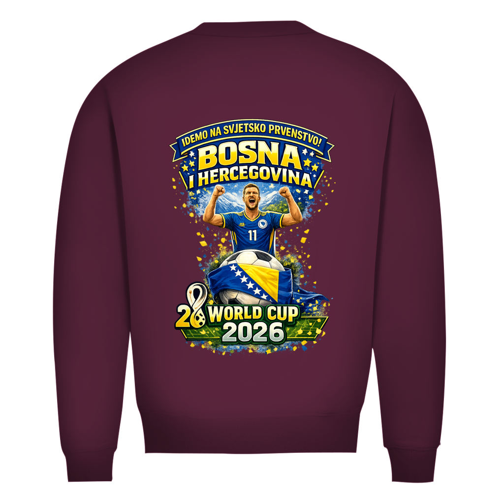 Muški Premium Organski Dukserica – Bosna | Dizajn 01 | Print na leđima