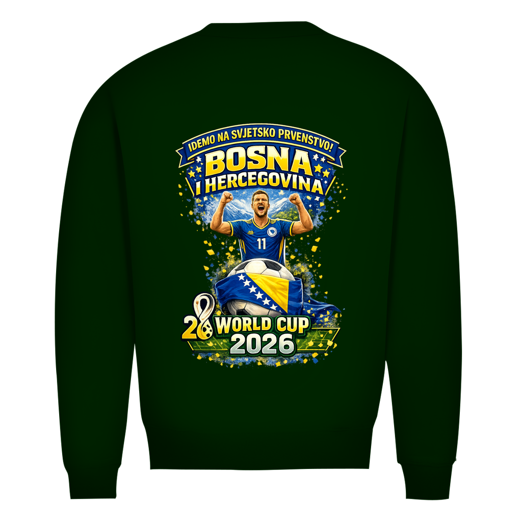 Muški Premium Organski Dukserica – Bosna | Dizajn 01 | Print na leđima
