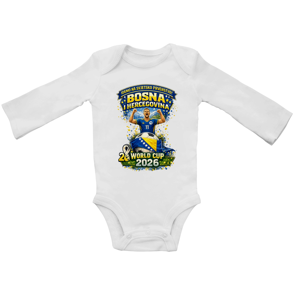 Baby Bio Bodysuite Langarm – Bosnien | Design 01 | Frontprint