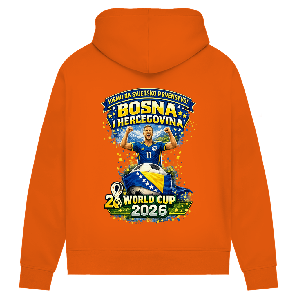 Ženska premium organska dukserica – Bosna | Dizajn 01 | Print na leđima