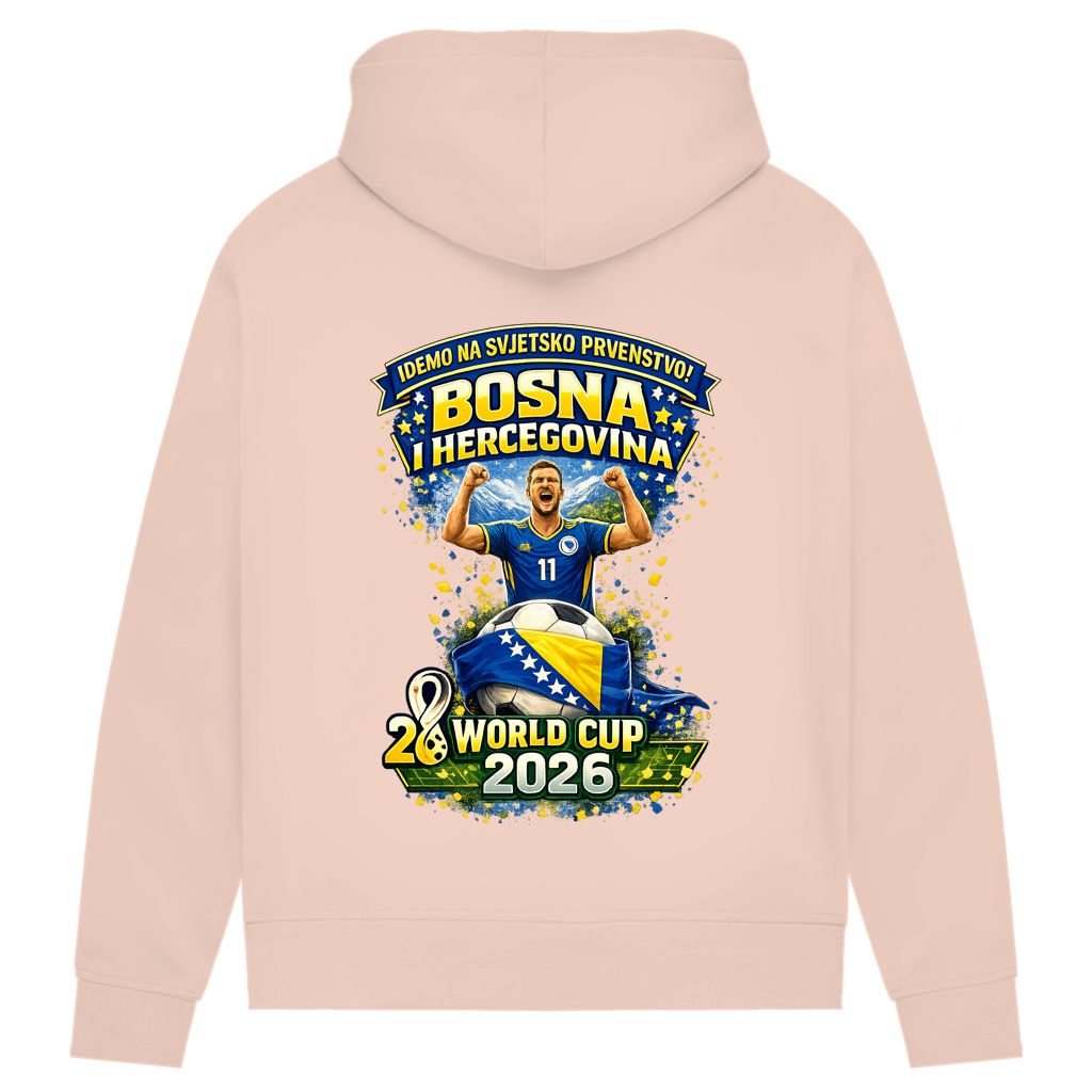 Ženska premium organska dukserica – Bosna | Dizajn 01 | Print na leđima