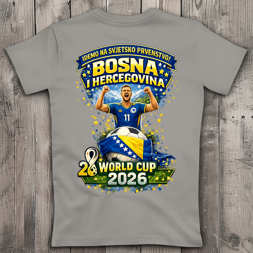 Ženska Premium majica s V-izrezom – Bosna | Dizajn 01 | Print na leđima