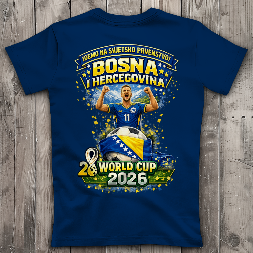 Ženska Premium majica s V-izrezom – Bosna | Dizajn 01 | Print na leđima