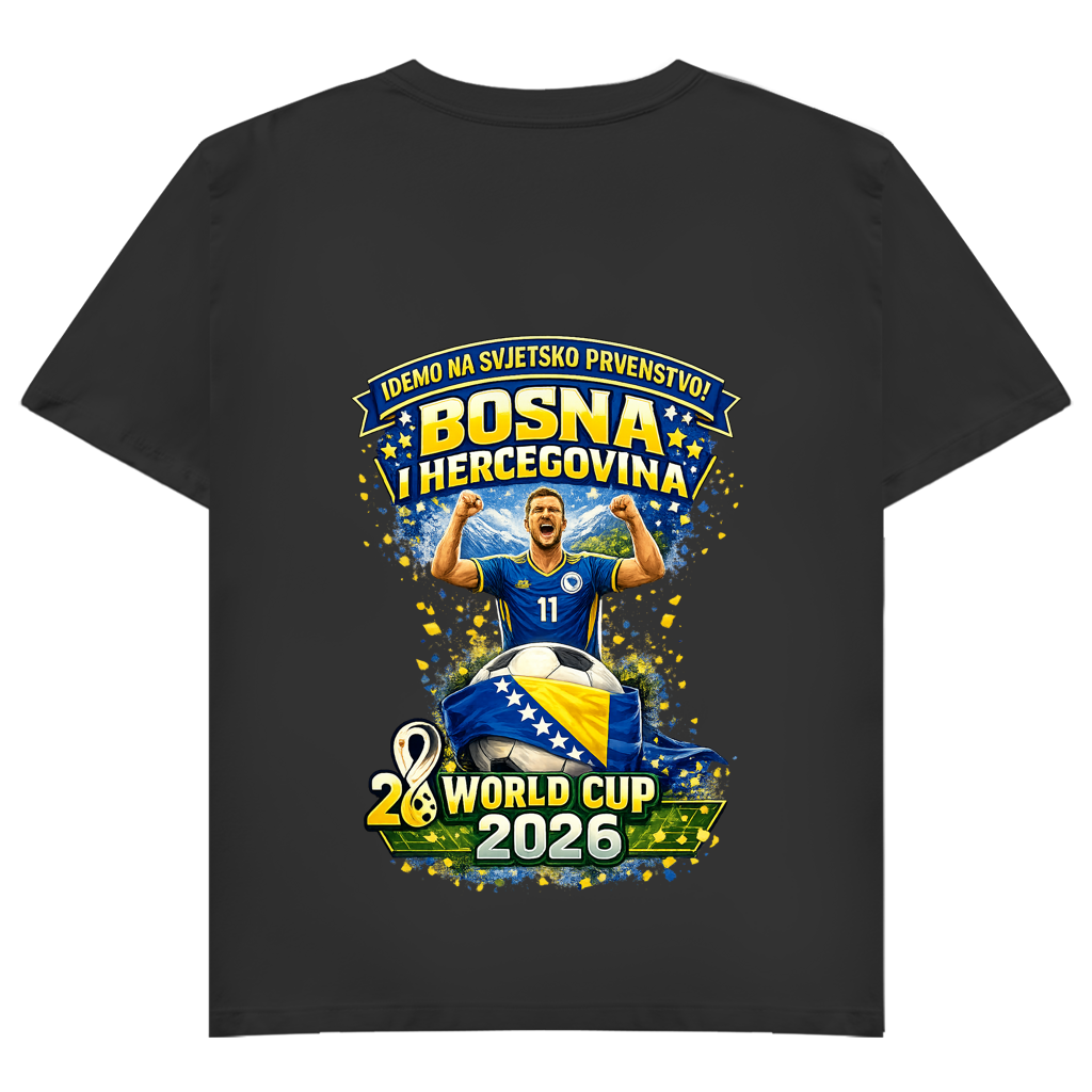 Damen Basic V-Neck T-Shirt – Bosnien | Design 01 | Rückenprint