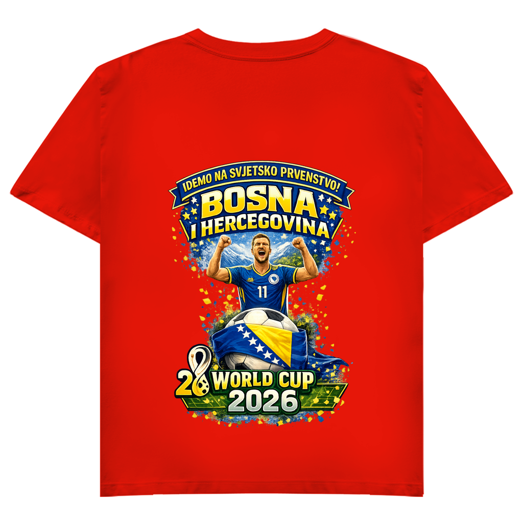 Damen Basic V-Neck T-Shirt – Bosnien | Design 01 | Rückenprint