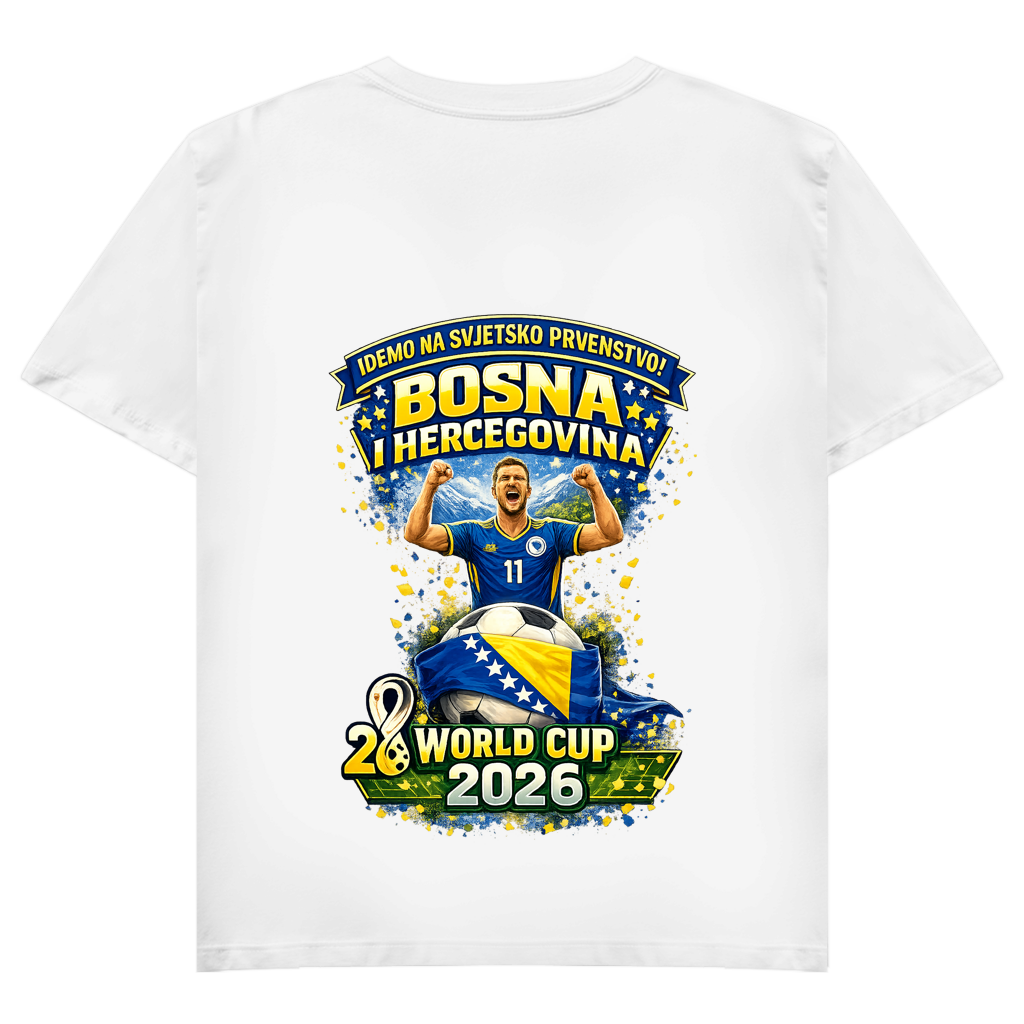 Damen Basic V-Neck T-Shirt – Bosnien | Design 01 | Rückenprint