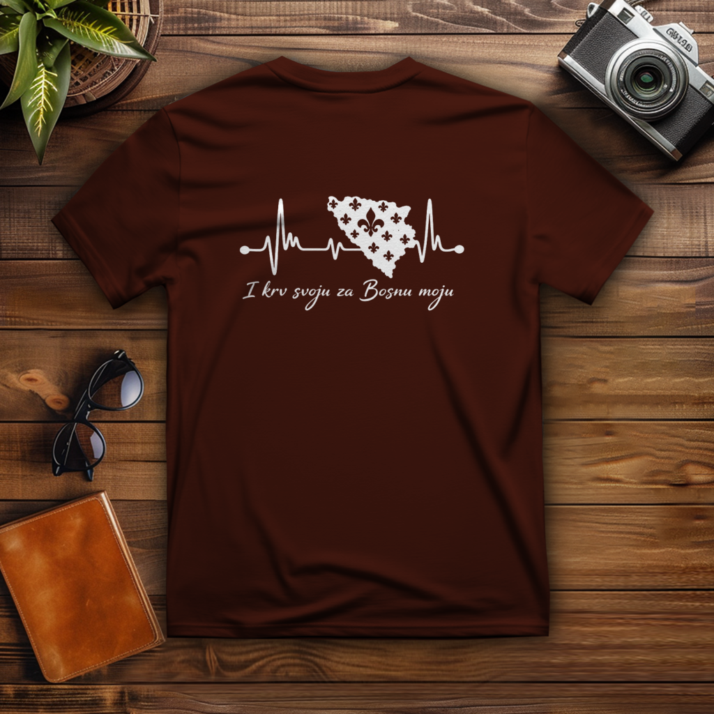 Herren T-Shirt Bosnien – Bosna Herzschlag | Rückenprint
