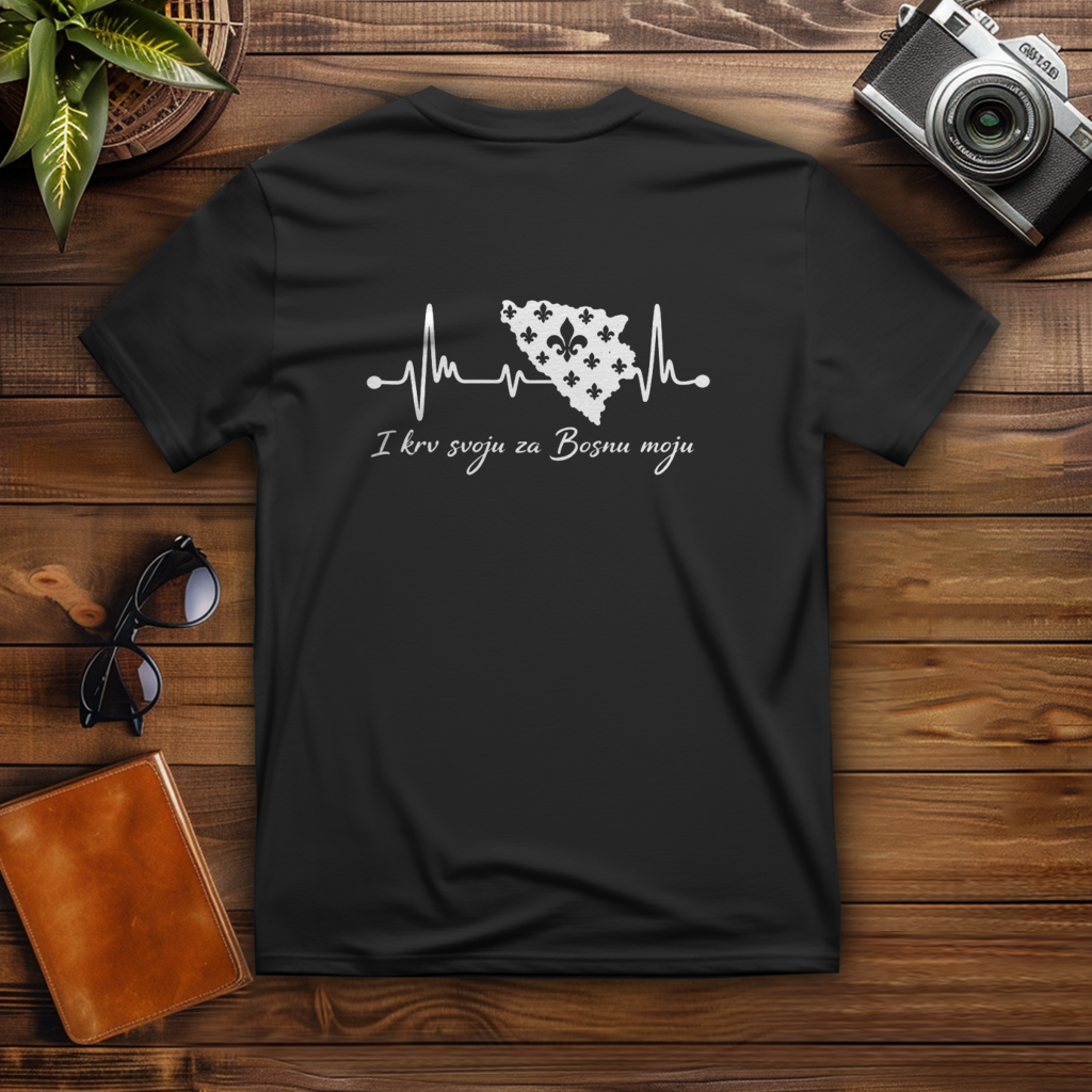 Herren T-Shirt Bosnien – Bosna Herzschlag | Rückenprint