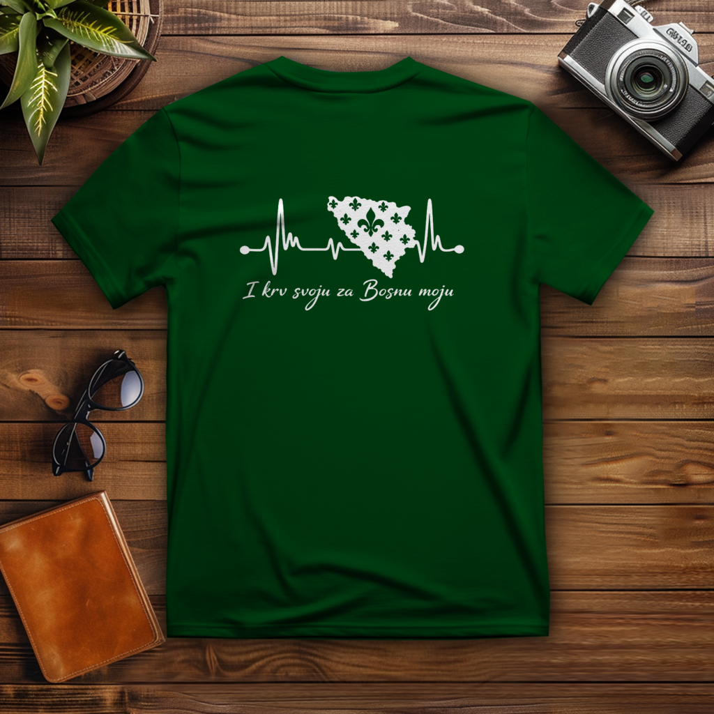 Herren T-Shirt Bosnien – Bosna Herzschlag | Rückenprint