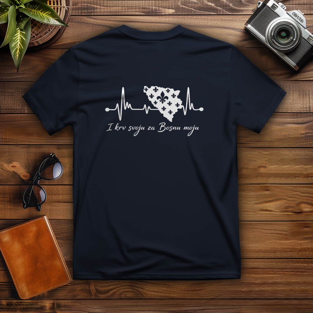 Herren T-Shirt Bosnien – Bosna Herzschlag | Rückenprint