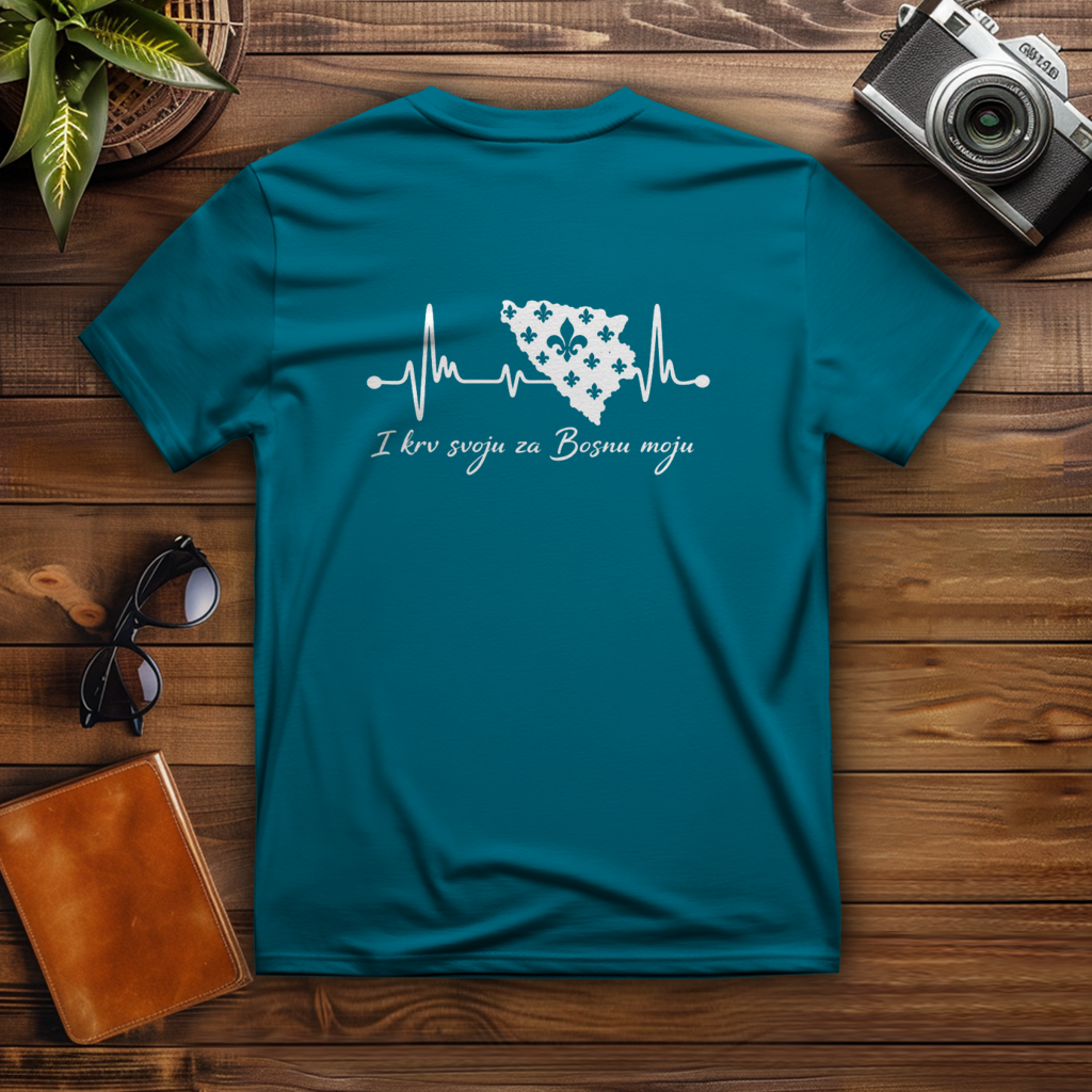 Herren T-Shirt Bosnien – Bosna Herzschlag | Rückenprint