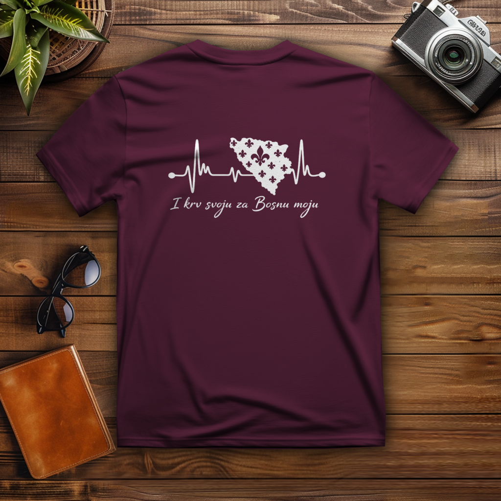 Herren T-Shirt Bosnien – Bosna Herzschlag | Rückenprint