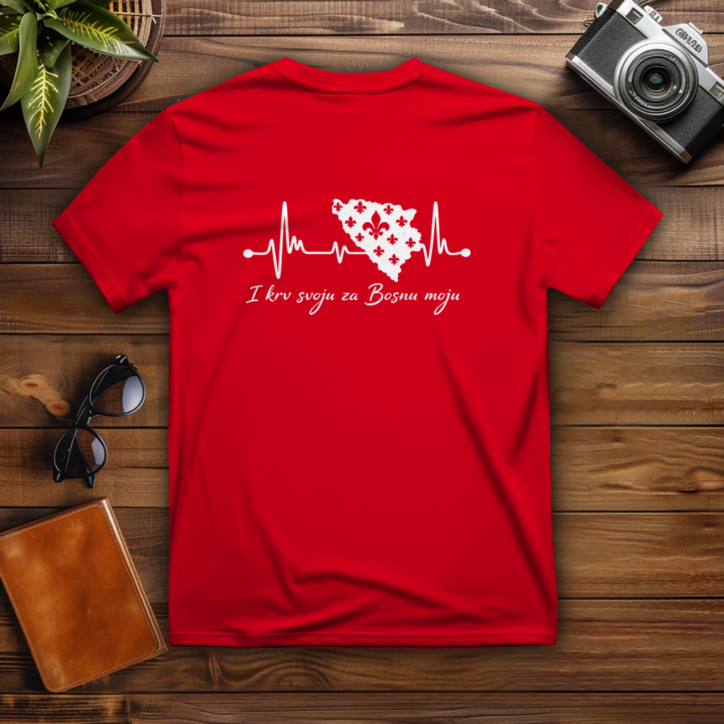 Herren T-Shirt Bosnien – Bosna Herzschlag | Rückenprint