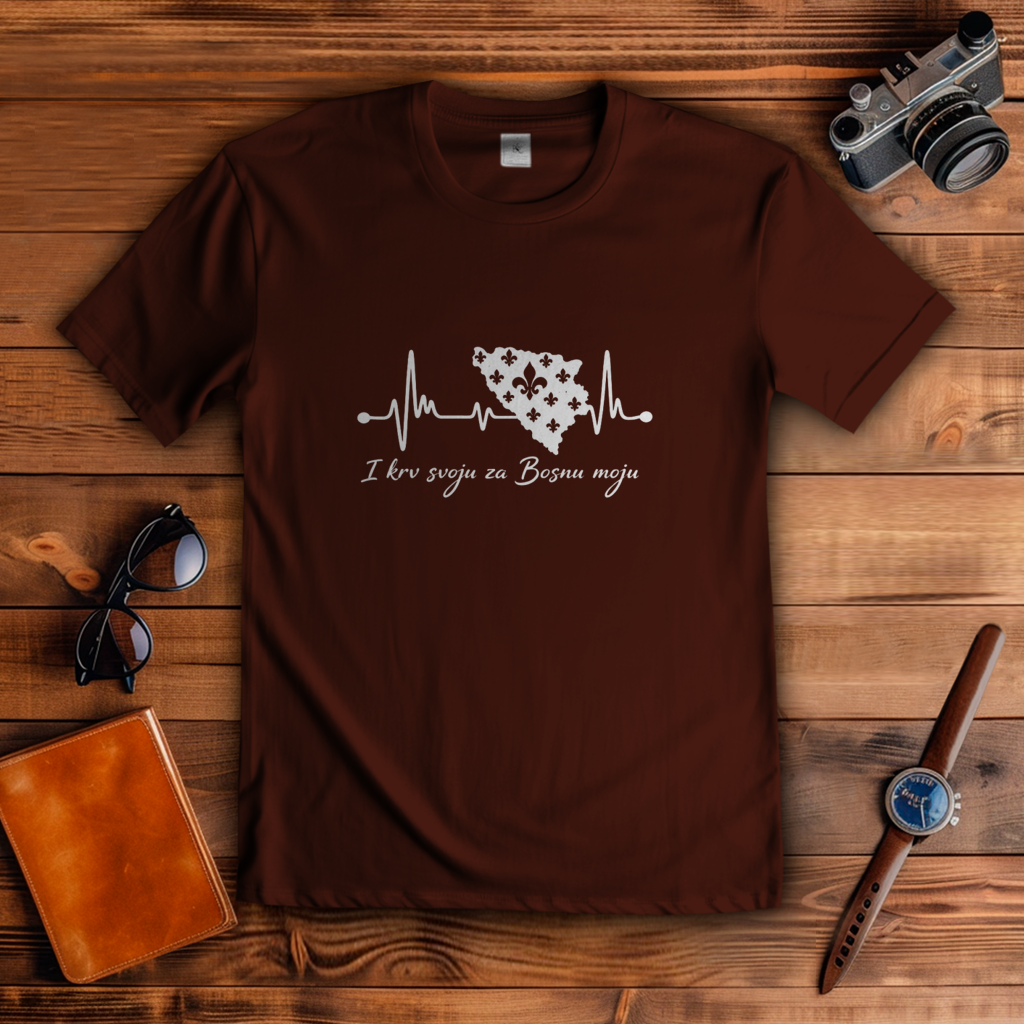 Herren T-Shirt Bosnien – Bosna Herzschlag |  Frontprint
