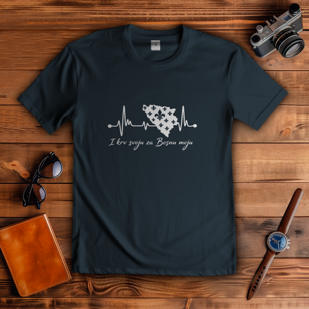 Herren T-Shirt Bosnien – Bosna Herzschlag |  Frontprint