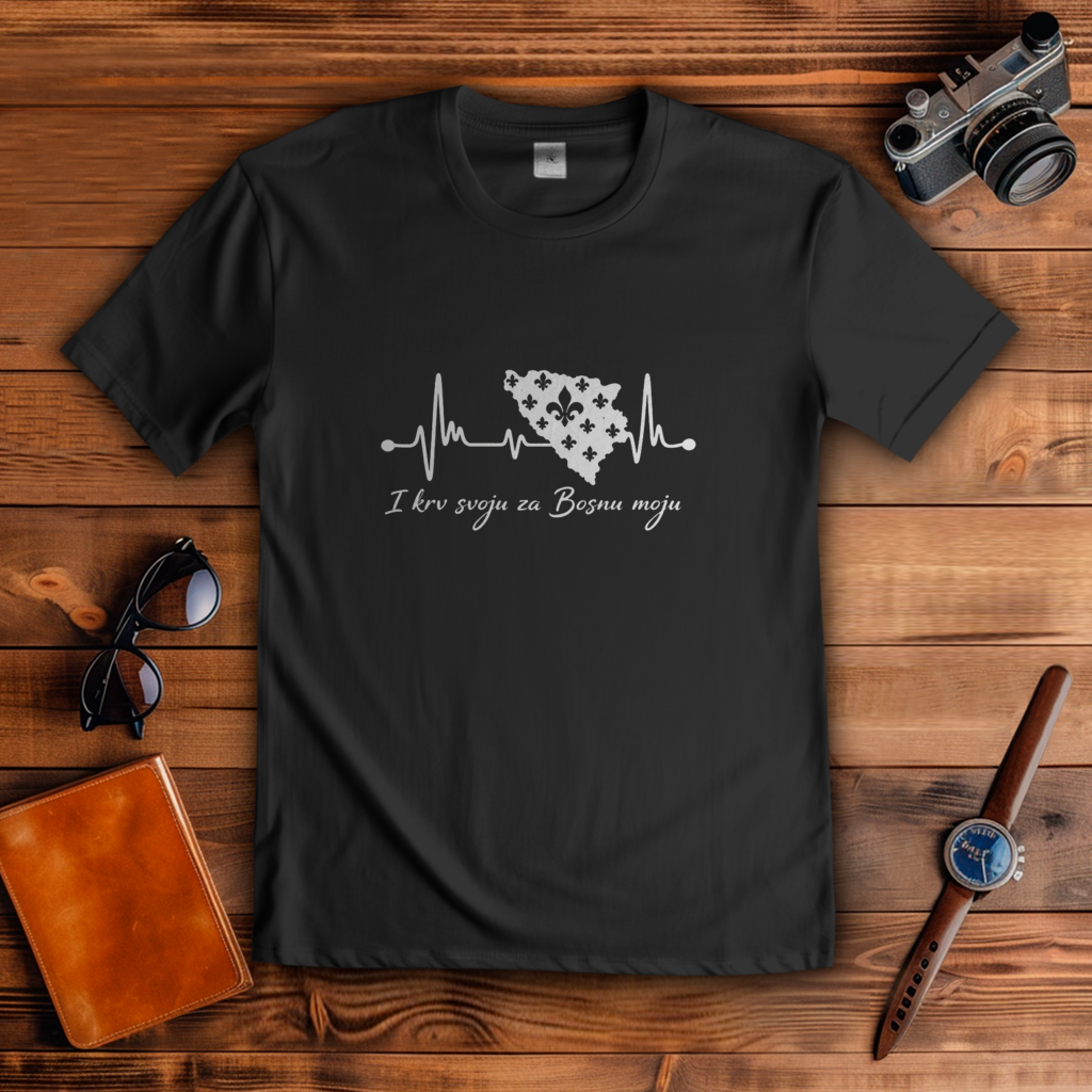 Herren T-Shirt Bosnien – Bosna Herzschlag |  Frontprint