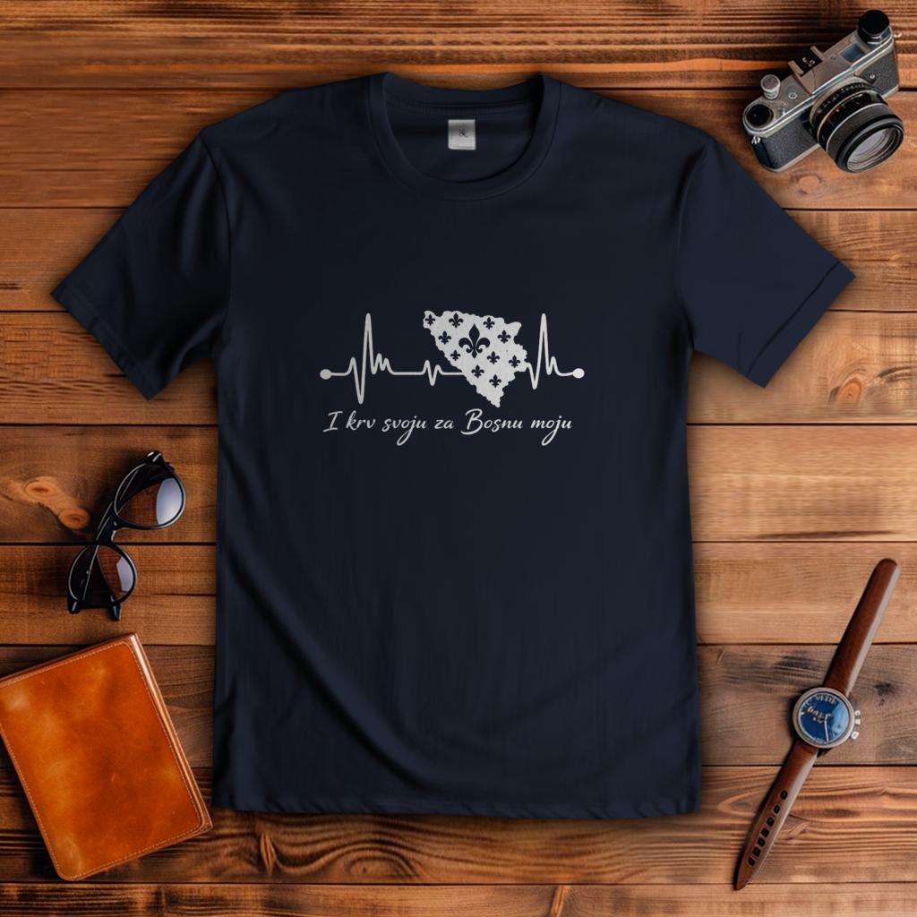 Herren T-Shirt Bosnien – Bosna Herzschlag |  Frontprint