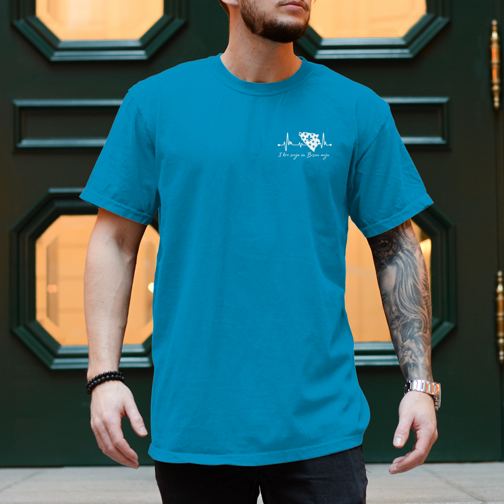 Herren T-Shirt Bosnien – Bosna Herzschlag | Links Brust