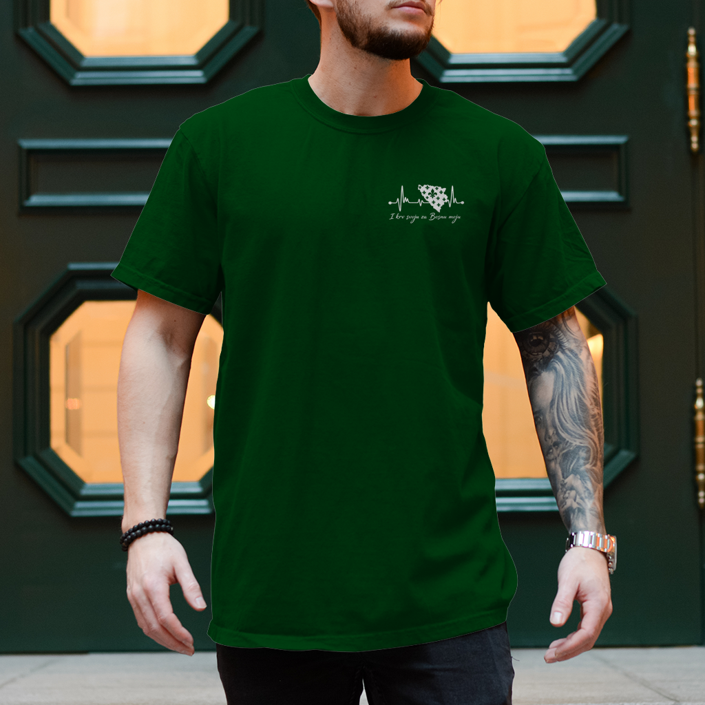 Herren T-Shirt Bosnien – Bosna Herzschlag | Links Brust