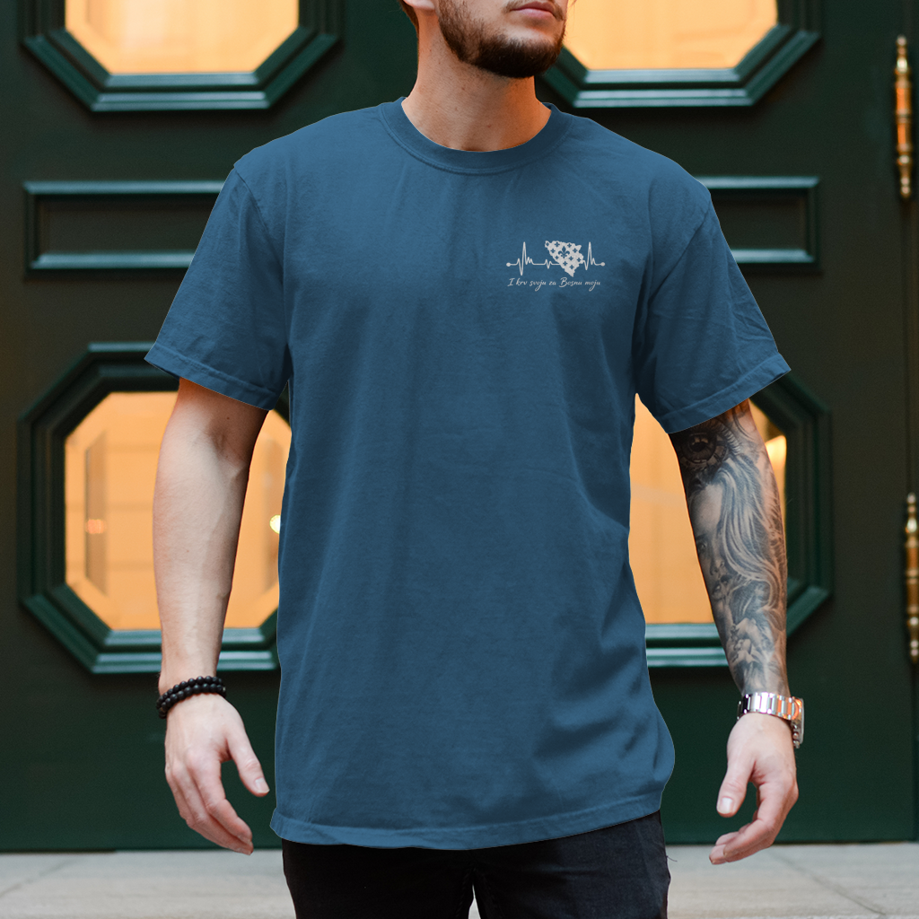 Herren T-Shirt Bosnien – Bosna Herzschlag | Links Brust