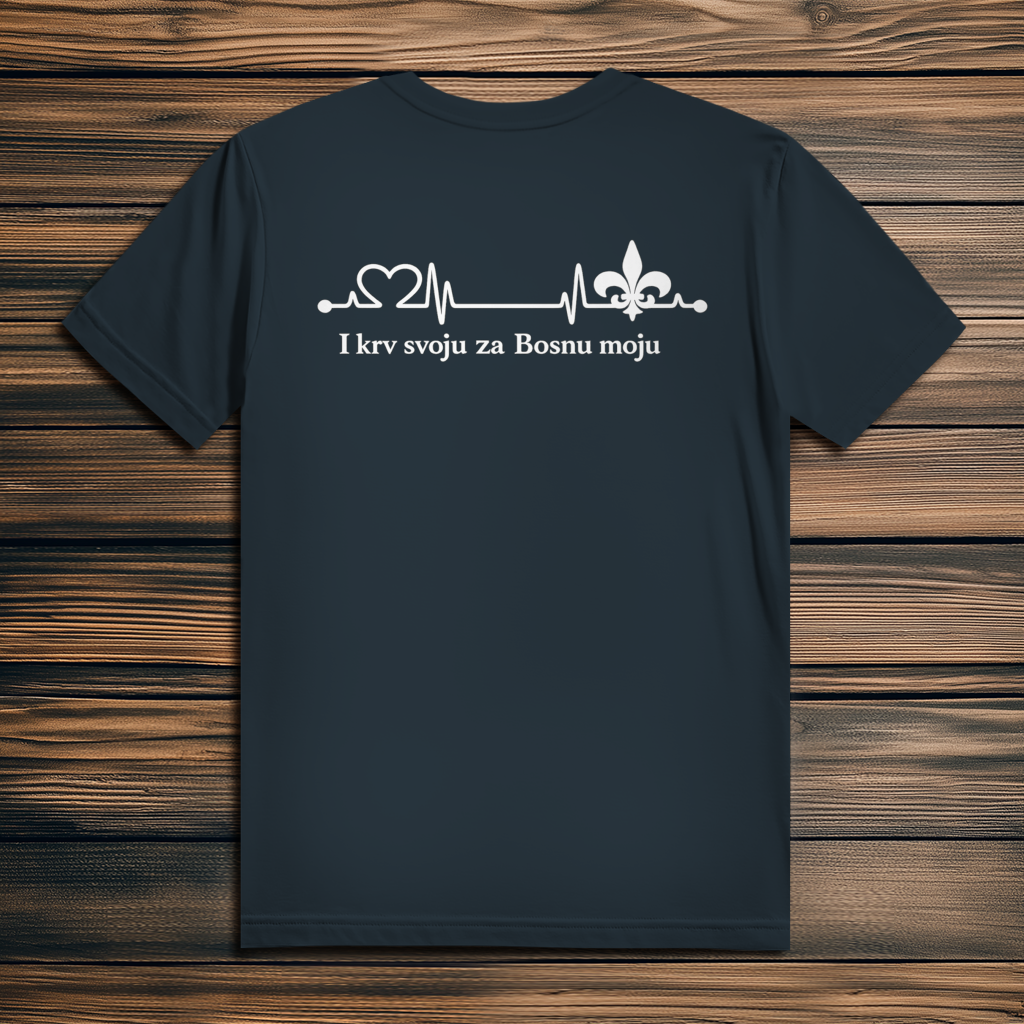 Herren Premium Bio T-Shirt – Za Bosnu Moju | Rückenprint