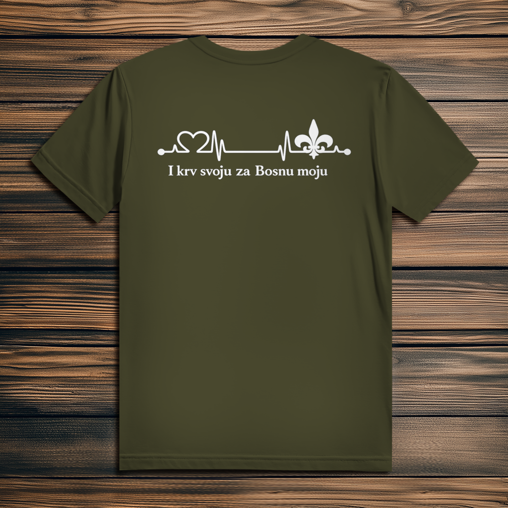 Herren Premium Bio T-Shirt – Za Bosnu Moju | Rückenprint