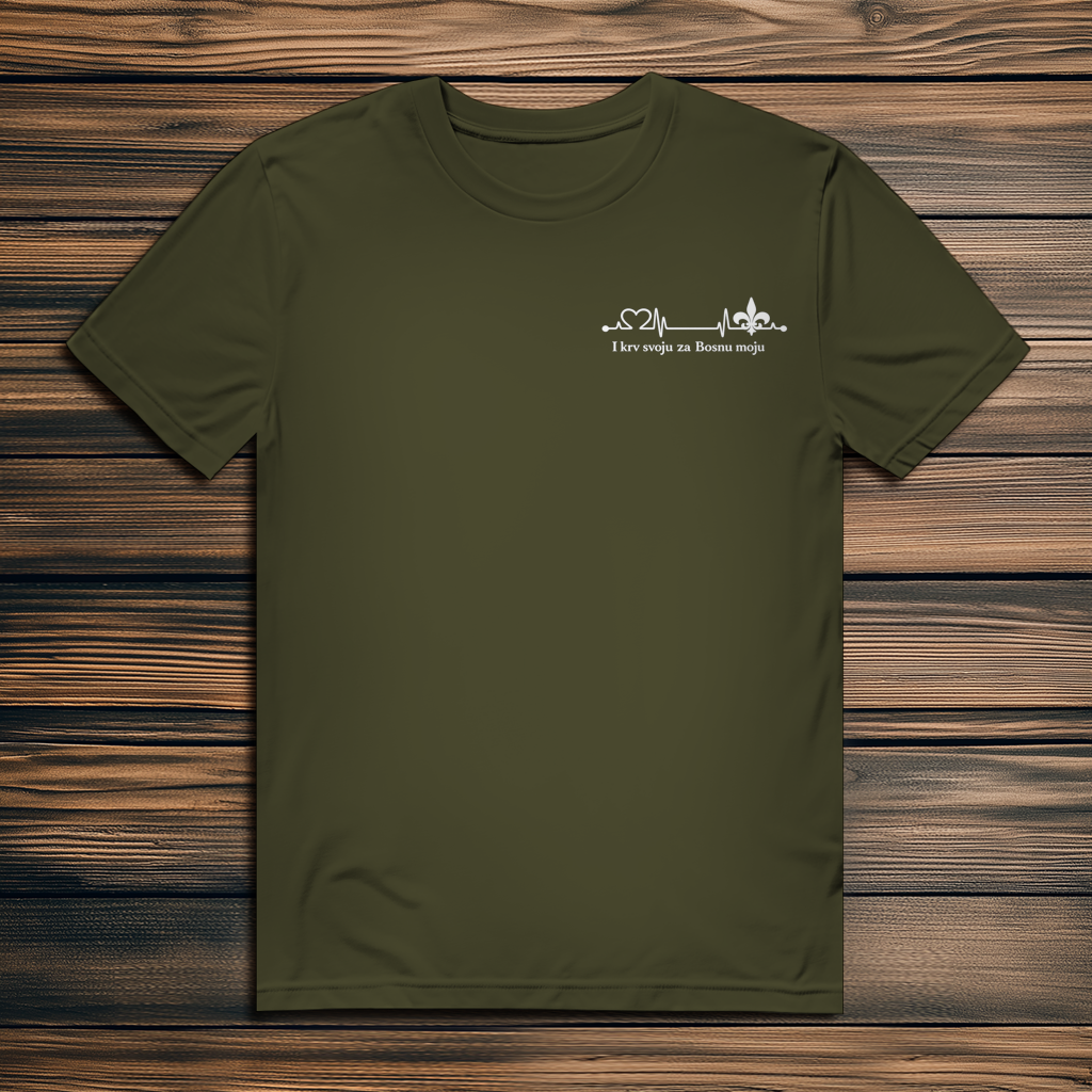 Herren Premium Bio T-Shirt – Za Bosnu Moju | Links Brust