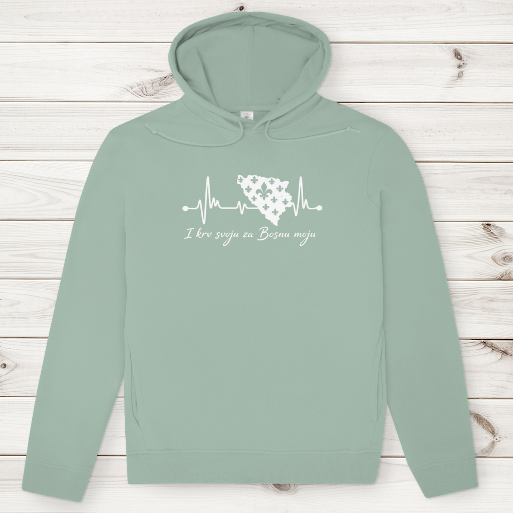 Men's Premium Organic Hoodie Bosnia – Bosna Heartbeat | Front Print