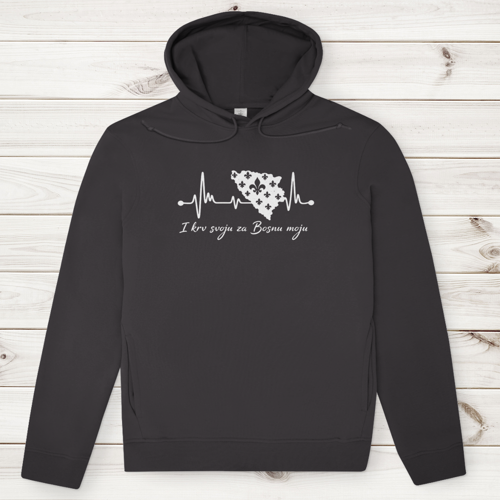 Men's Premium Organic Hoodie Bosnia – Bosna Heartbeat | Front Print