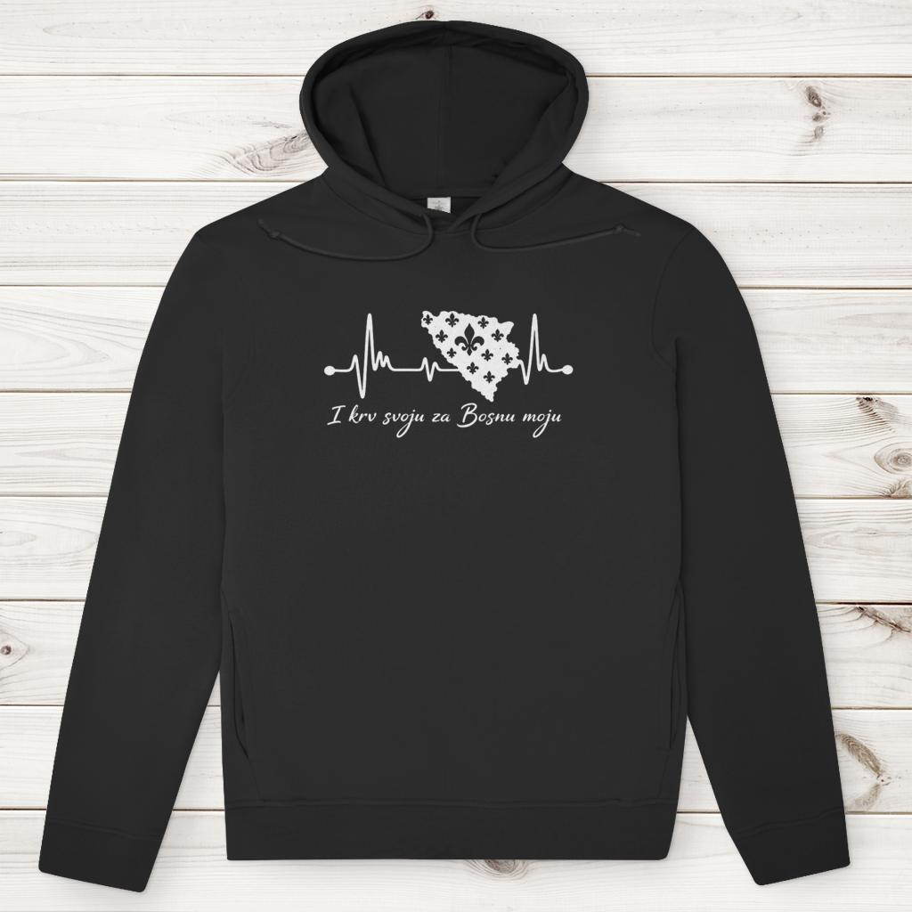 Herren Premium Bio Hoodie Bosnien – Bosna Herzschlag | Frontprint