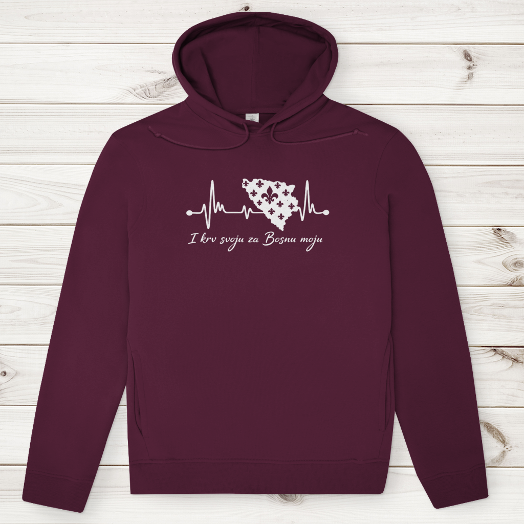 Herren Premium Bio Hoodie Bosnien – Bosna Herzschlag | Frontprint