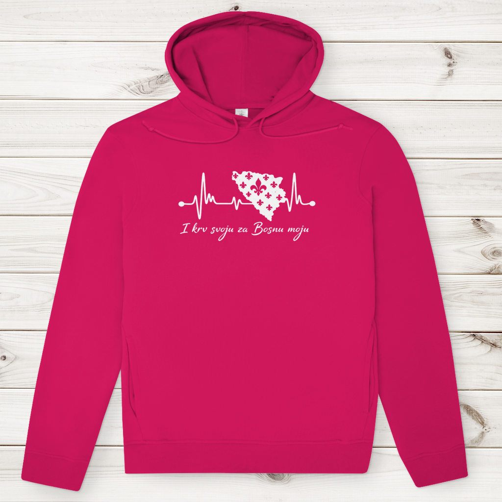 Herren Premium Bio Hoodie Bosnien – Bosna Herzschlag | Frontprint