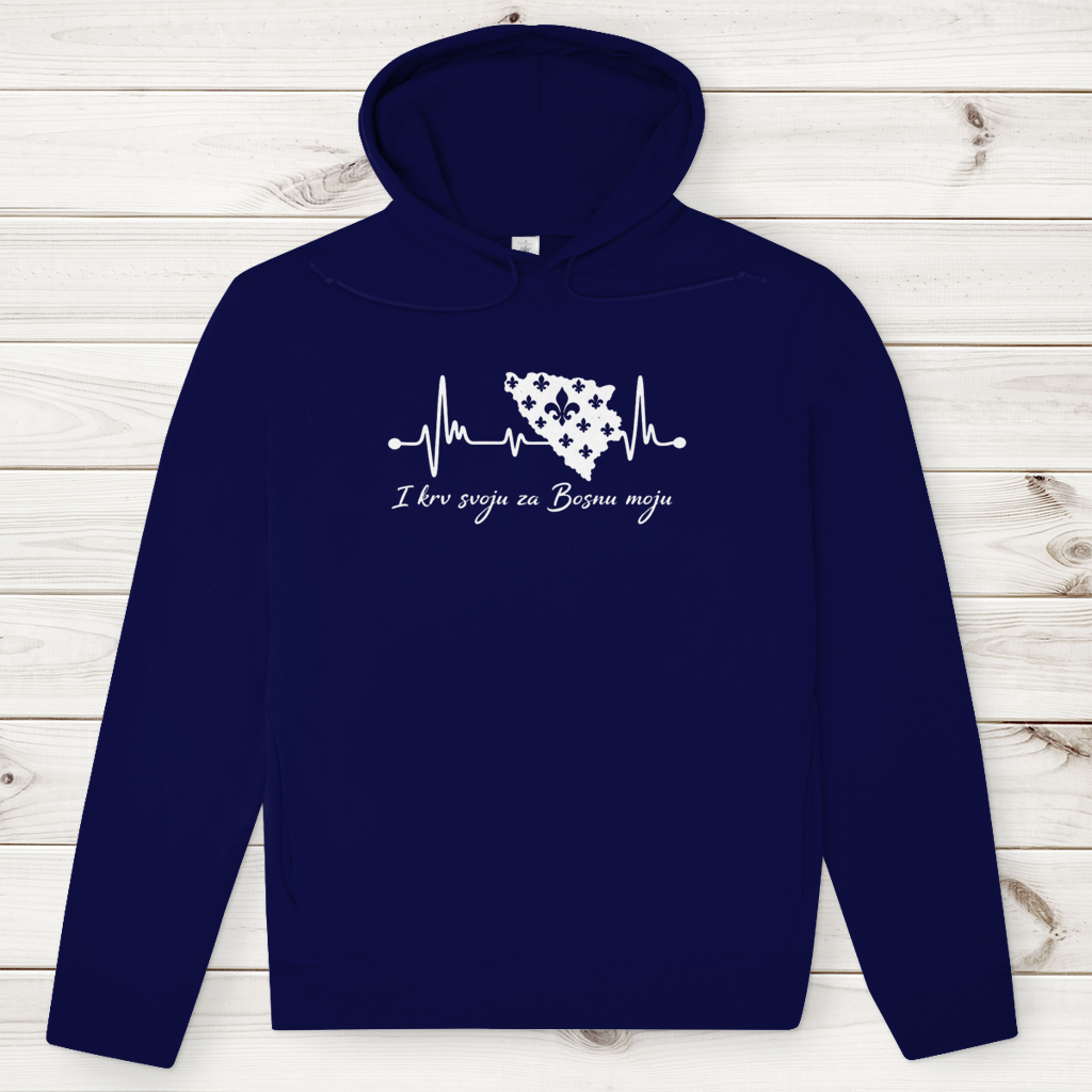 Herren Premium Bio Hoodie Bosnien – Bosna Herzschlag | Frontprint
