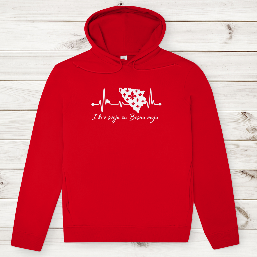 Herren Premium Bio Hoodie Bosnien – Bosna Herzschlag | Frontprint