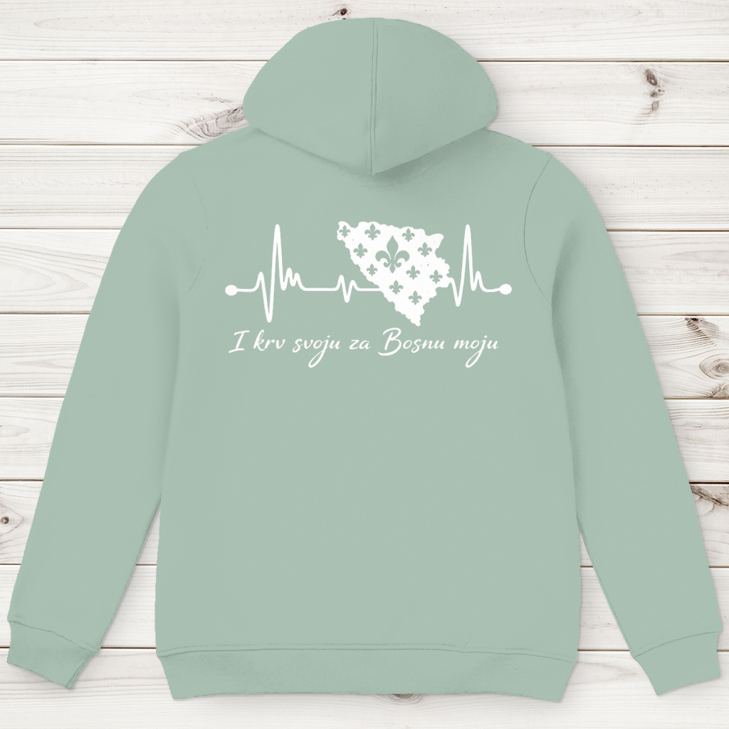 Men's Premium Organic Hoodie Bosnia – Bosna Heartbeat | Backprint