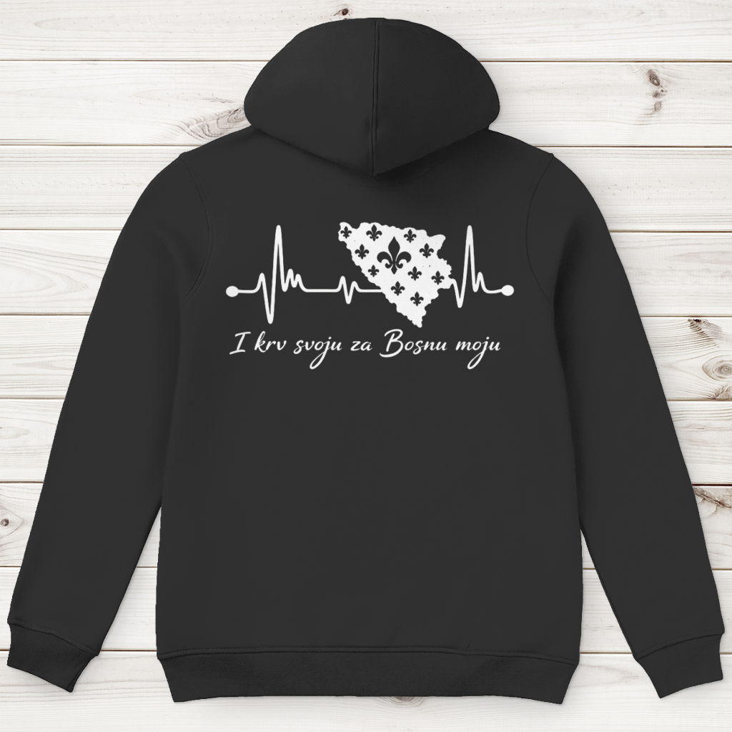 Herren Premium Bio Hoodie Bosnien – Bosna Herzschlag | Rückenprint