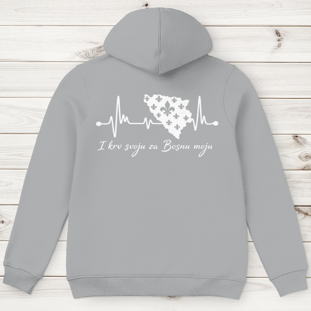 Herren Premium Bio Hoodie Bosnien – Bosna Herzschlag | Rückenprint