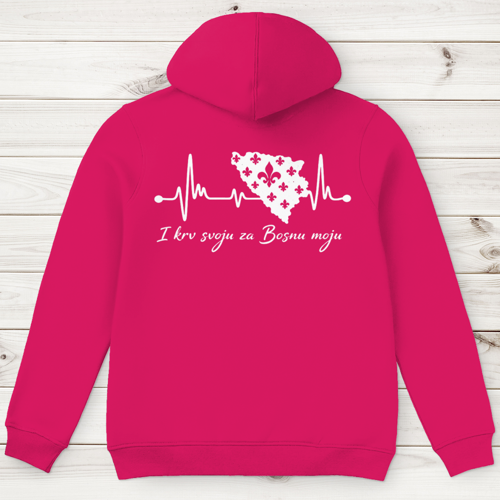 Herren Premium Bio Hoodie Bosnien – Bosna Herzschlag | Rückenprint