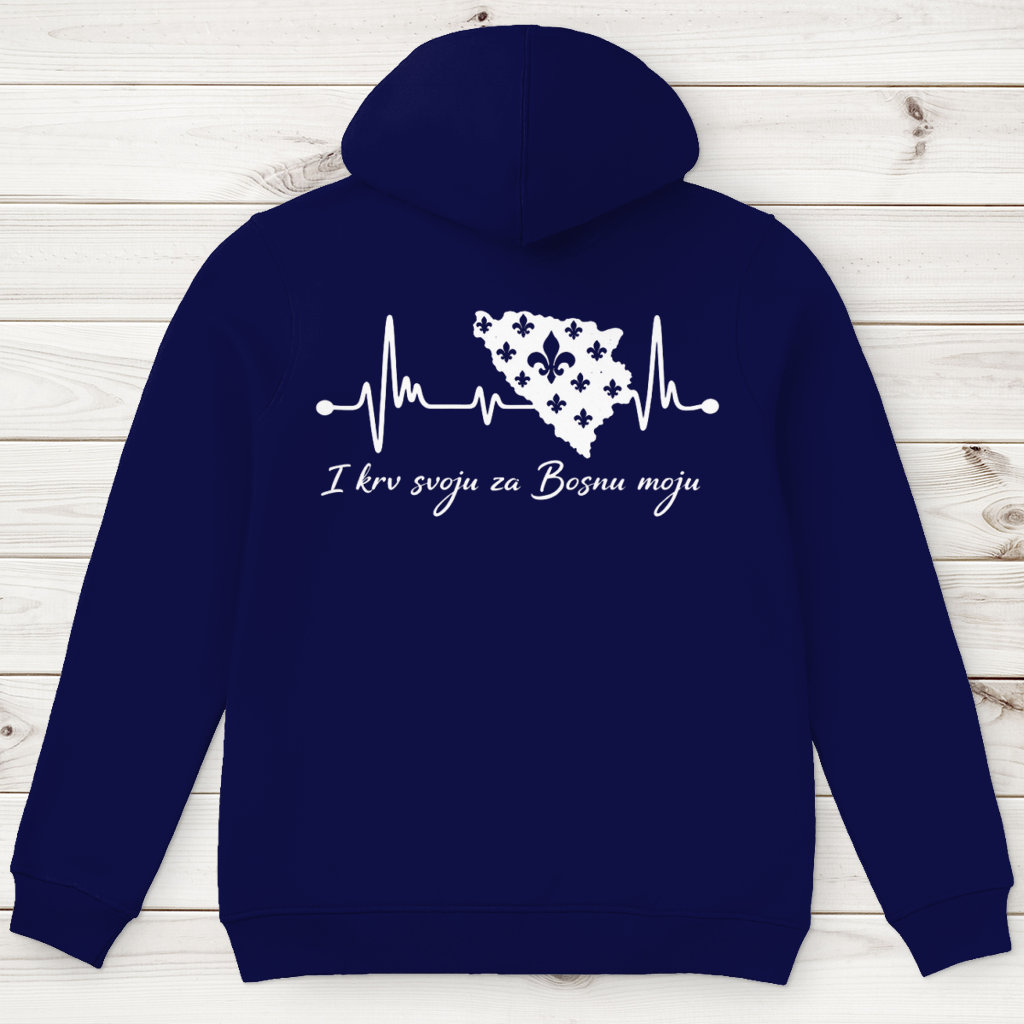 Herren Premium Bio Hoodie Bosnien – Bosna Herzschlag | Rückenprint