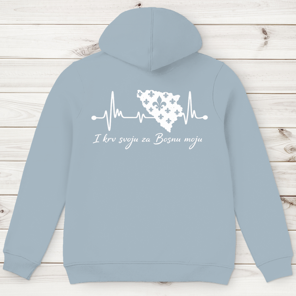 Men's Premium Organic Hoodie Bosnia – Bosna Heartbeat | Backprint