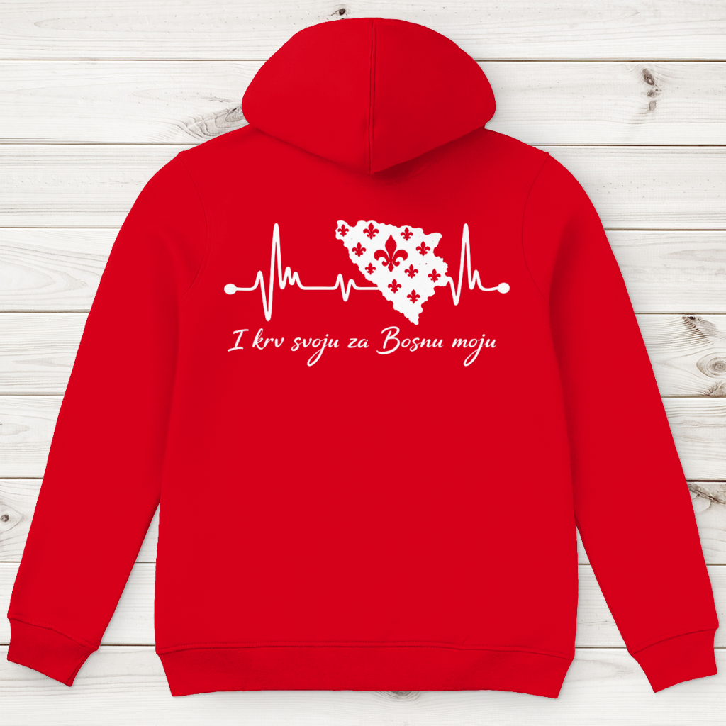 Herren Premium Bio Hoodie Bosnien – Bosna Herzschlag | Rückenprint