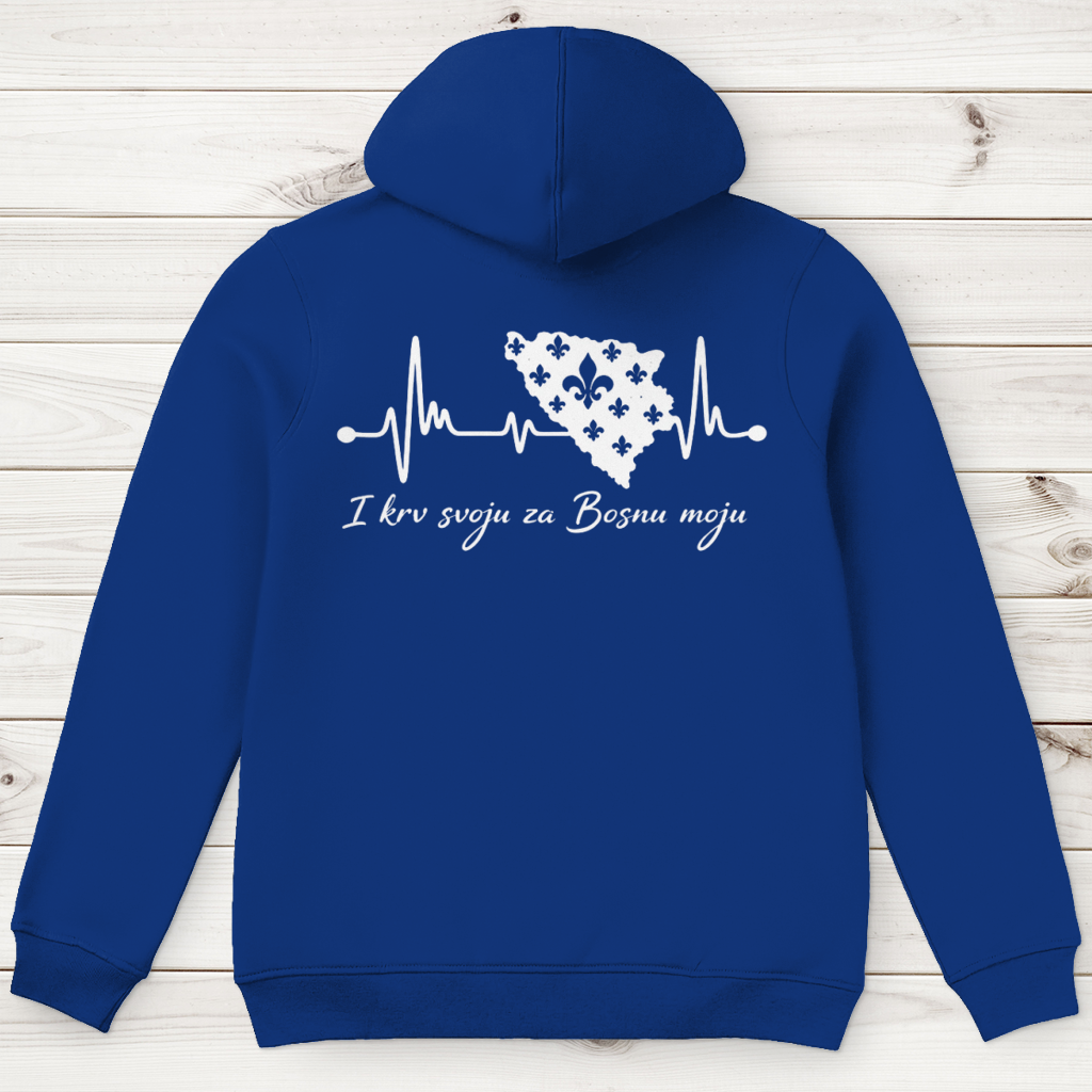Herren Premium Bio Hoodie Bosnien – Bosna Herzschlag | Rückenprint